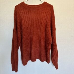 SO Burnt Orange Fuzzy Sweater
